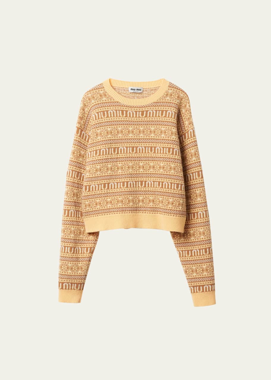 Miu Miu Fair Isle Jacquard Wool Sweater - Bergdorf Goodman