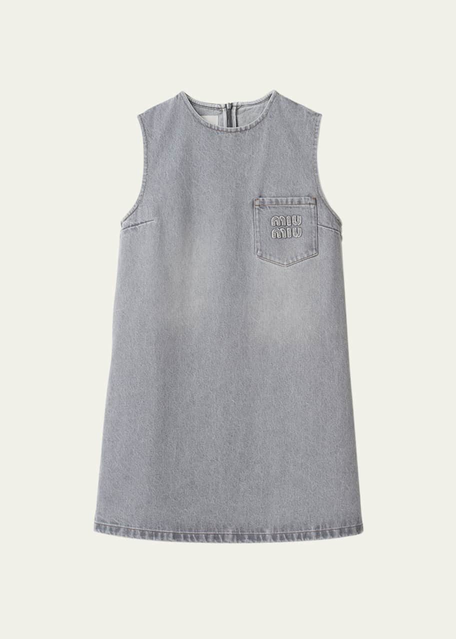 ワンピース MIU MIU Denim mini dress Miu Miu Denim Mini Dress | Blue | FARFETCH