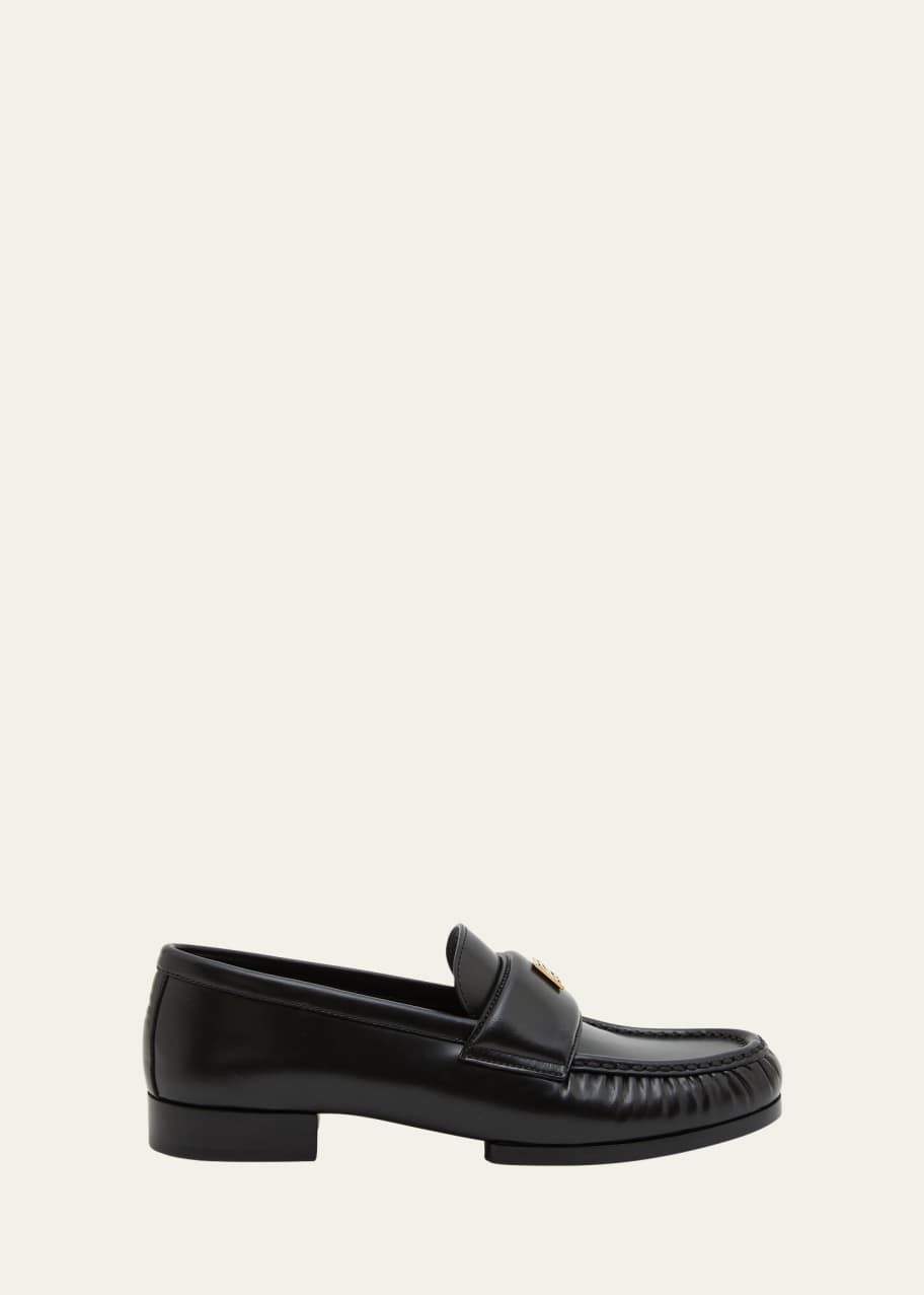 Givenchy Lambskin Leather Logo Loafers - Bergdorf Goodman