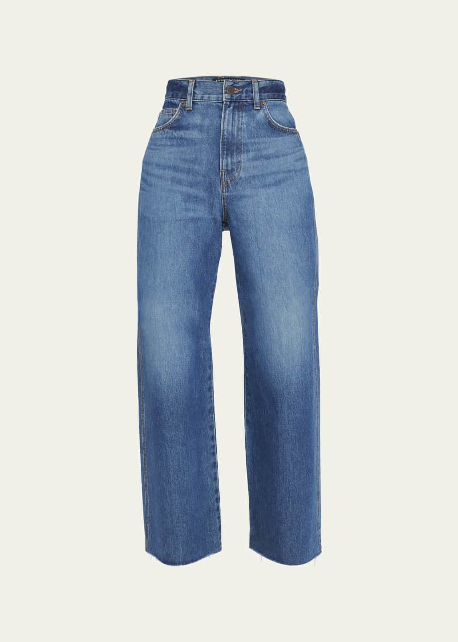 Image 1 of 1: Taylor Cropped High Rise Wide-Leg Jeans