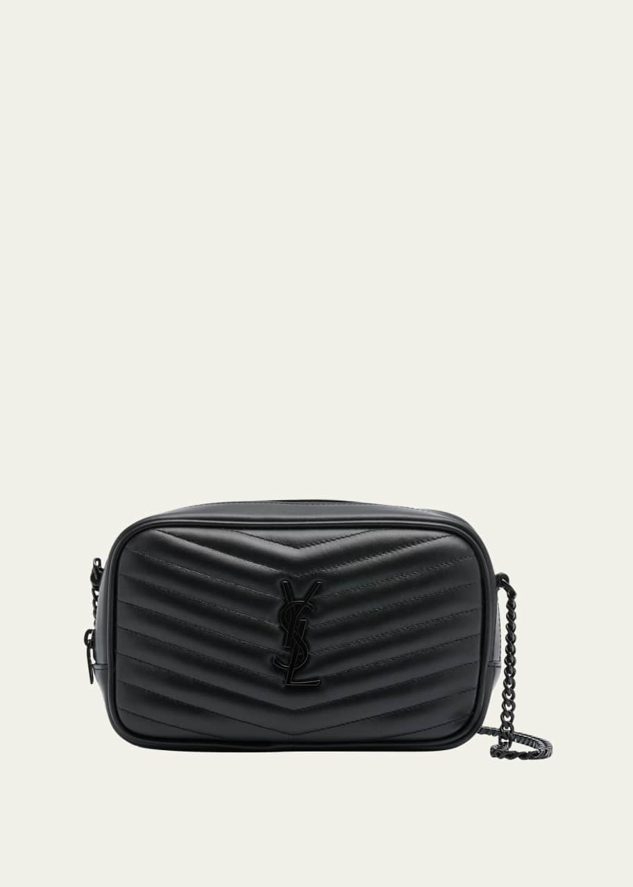 Image 1 of 1: Lou Mini YSL Camera Bag in Smooth Quilted Leather