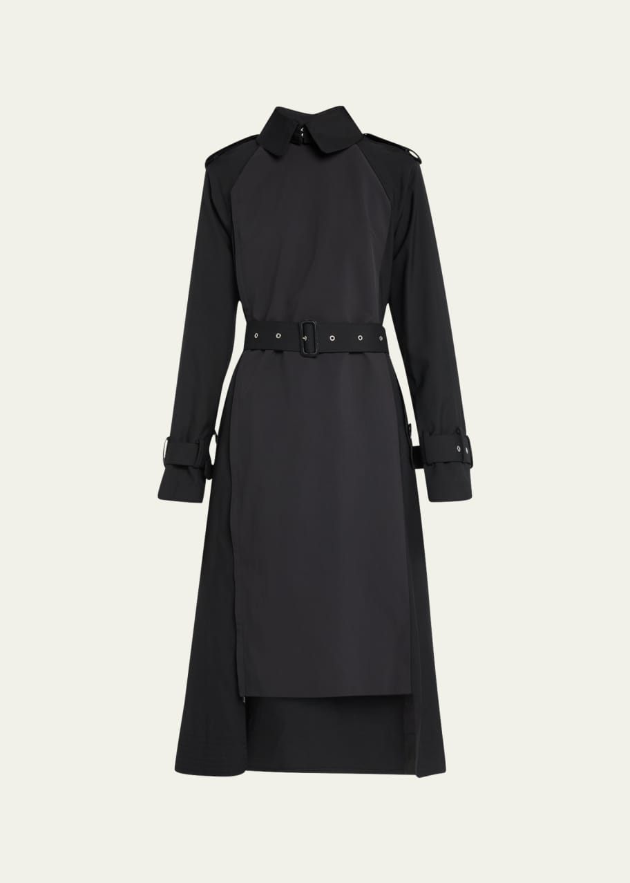 シャロ☆sacai 141,900円 Suiting Mix Dress SACAI Suiting Mix Belted High-Low Trench Dress - Bergdorf Goodman