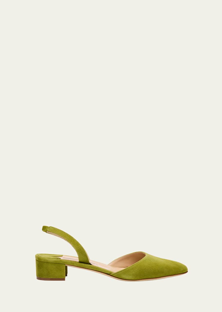 Image 1 of 1: Aspro Suede Slingback Ballerina Pumps