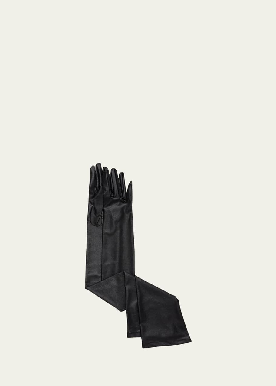 Image 1 of 1: Satin Elbow-Length Gloves