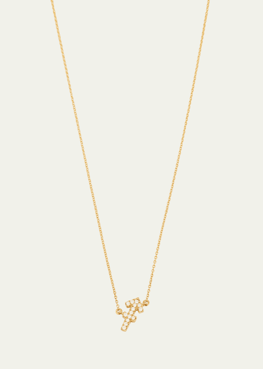 Image 1 of 1: Star Sign Necklace, Saggitarius, in Yellow Gold and White Diamonds