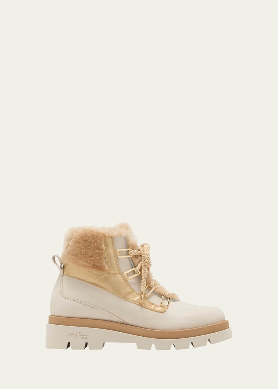 Suede Long Hair Shearling Lined Hiking Boots