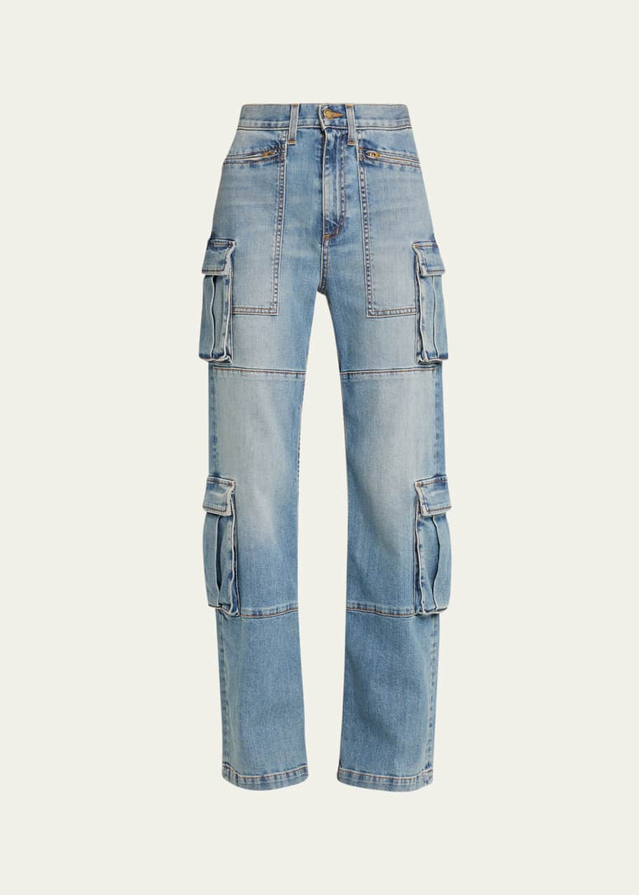 Image 1 of 1: Giana Wide-Leg Cargo Jeans