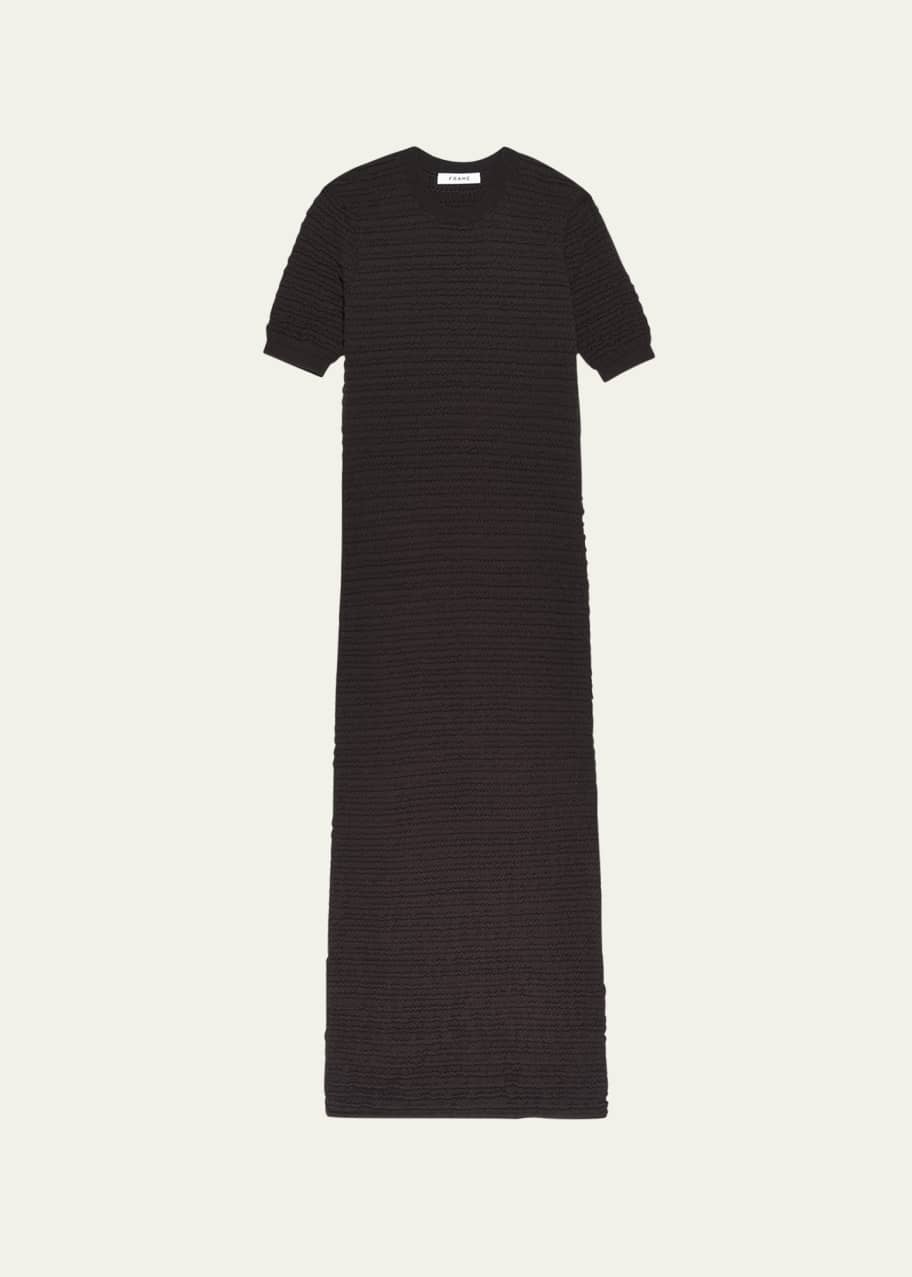 FRAME Smocked Knit Short-Sleeve Midi Dress - Bergdorf Goodman
