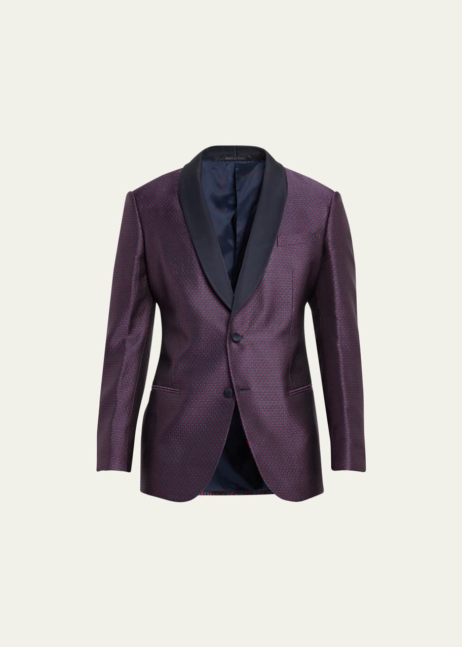 Image 1 of 1: Men's Jacquard Shawl Blazer