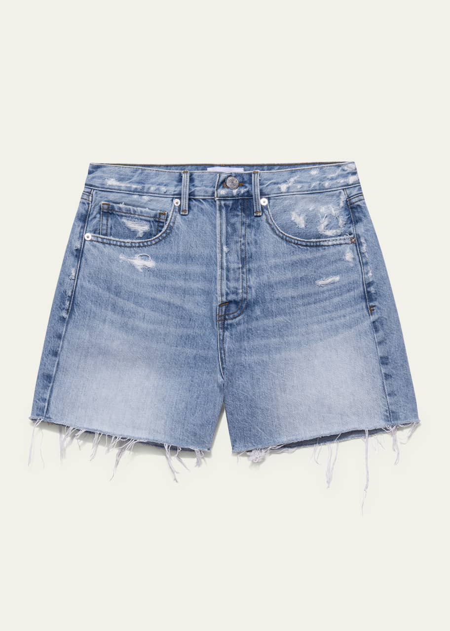 Super distressed denim shorts discount