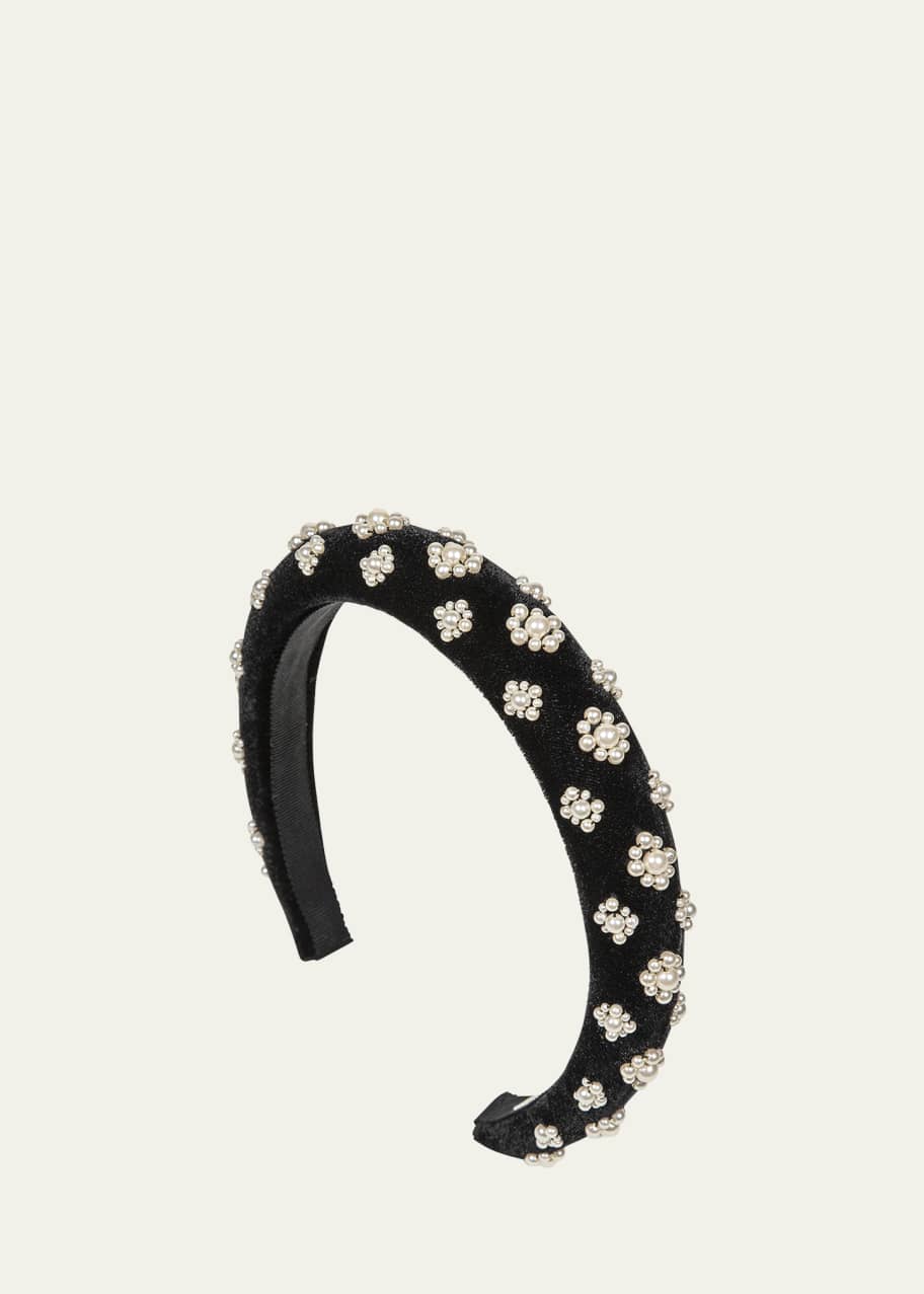 Image 1 of 1: Margaret Pearly Velvet Headband