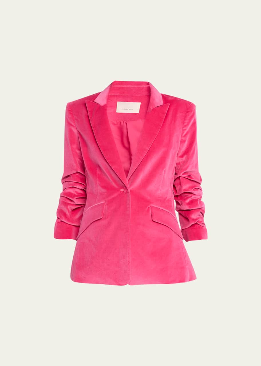 Chenille Velvet Scrunched Sleeve Cheyenne Blazer