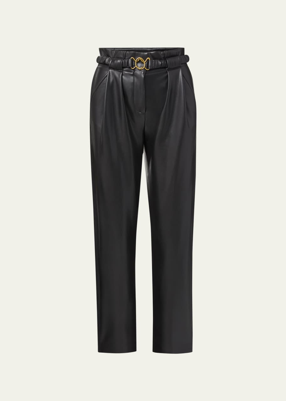 Veronica Beard Kaylee Lambskin Leather Ankle Pants - Bergdorf Goodman