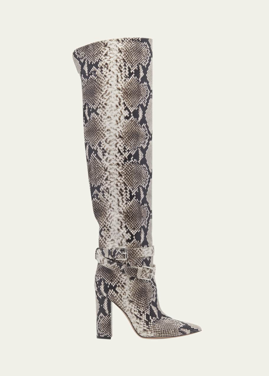 【関税&送料込】Gianvito Rossi Elise Over-The-Knee Boots In GIANVITO ROSSI Distressed denim over-the-knee boots | THE OUTNET
