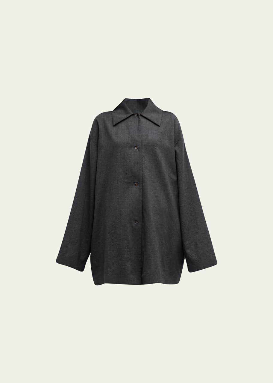 the row rigel shirt シャツ　オーバーサイズ　ザロウ　シルク The Row Rigel Silk & Cotton Button-Up Shirt | Nordstrom