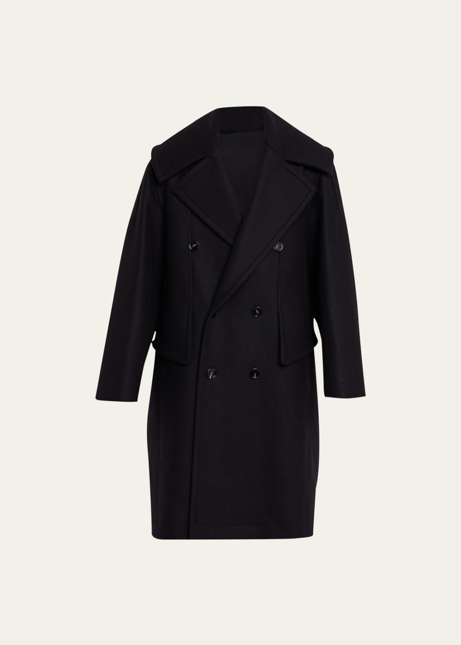 Image 1 of 1: Men's Felted Wool-Blend Oversized Coat