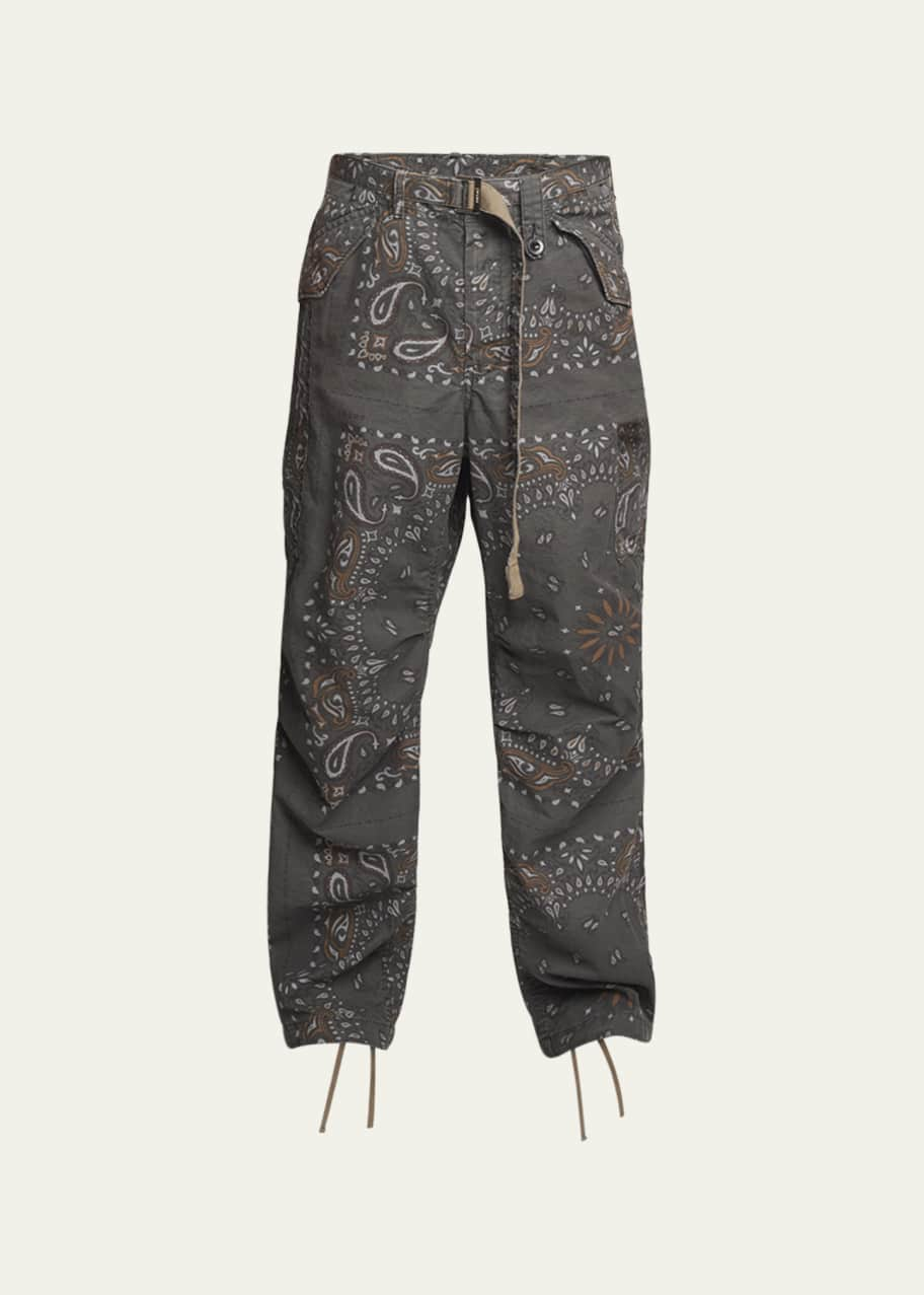 Men's Bandana-Print Cargo Pants