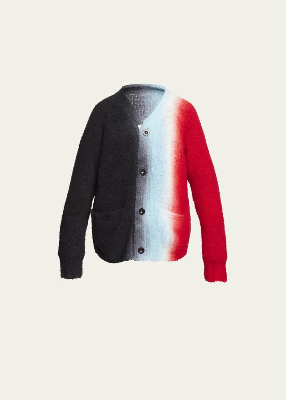 SACAI Men's Tricolor Space-Dye Wool-Blend Cardigan - Bergdorf Goodman