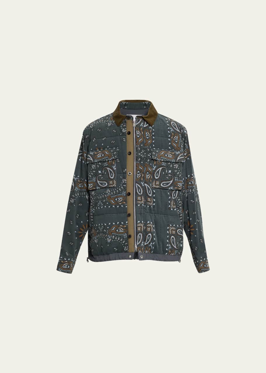 SACAI Men's Corduroy Bandana-Print Jacket - Bergdorf Goodman
