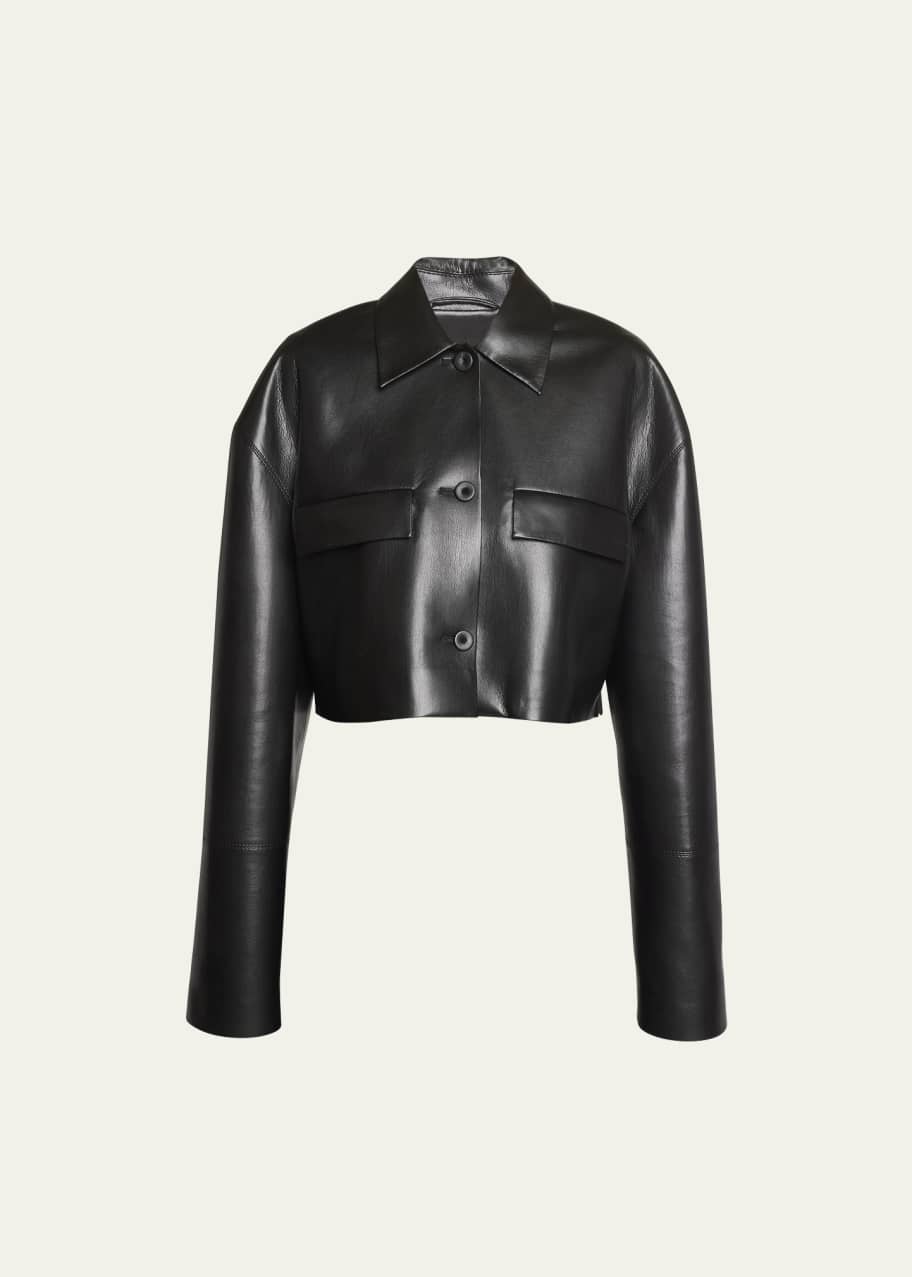 Nanushka Holleen Vegan Leather Cropped Jacket - Bergdorf Goodman