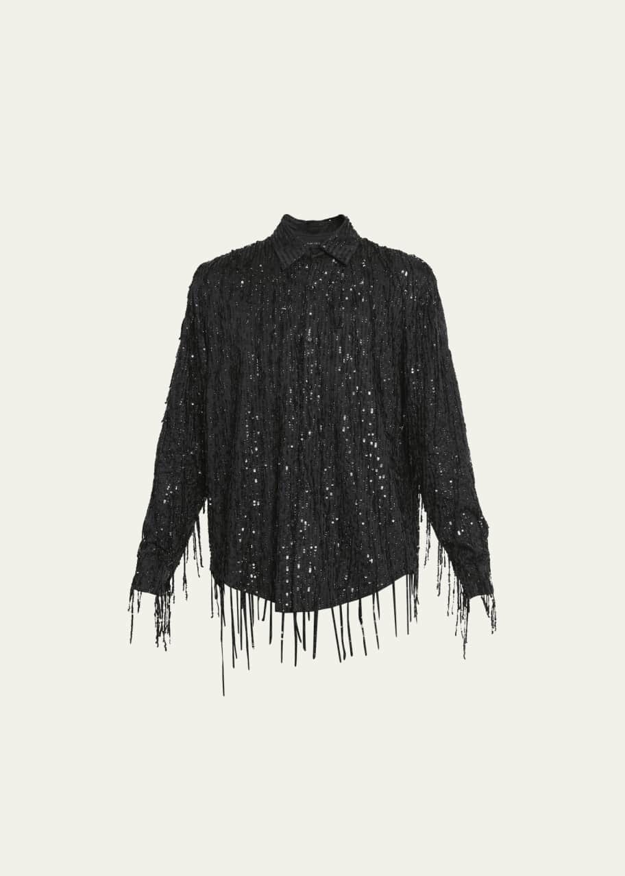 Amiri Men's Sequin Fringe Dress Shirt - Bergdorf Goodman