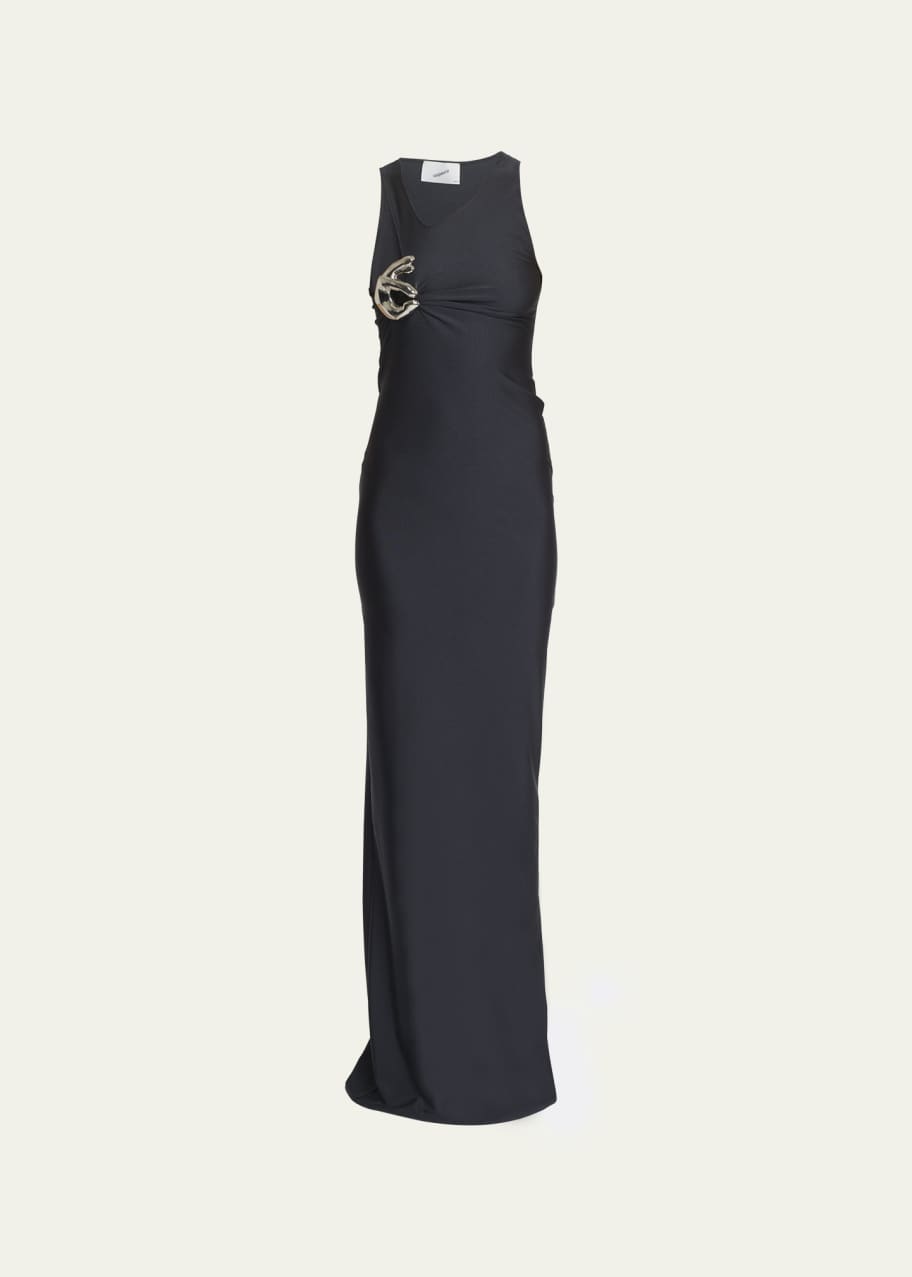 sachin and babi light blue dress Coperni Asymmetric Flower Maxi Dress in Blue