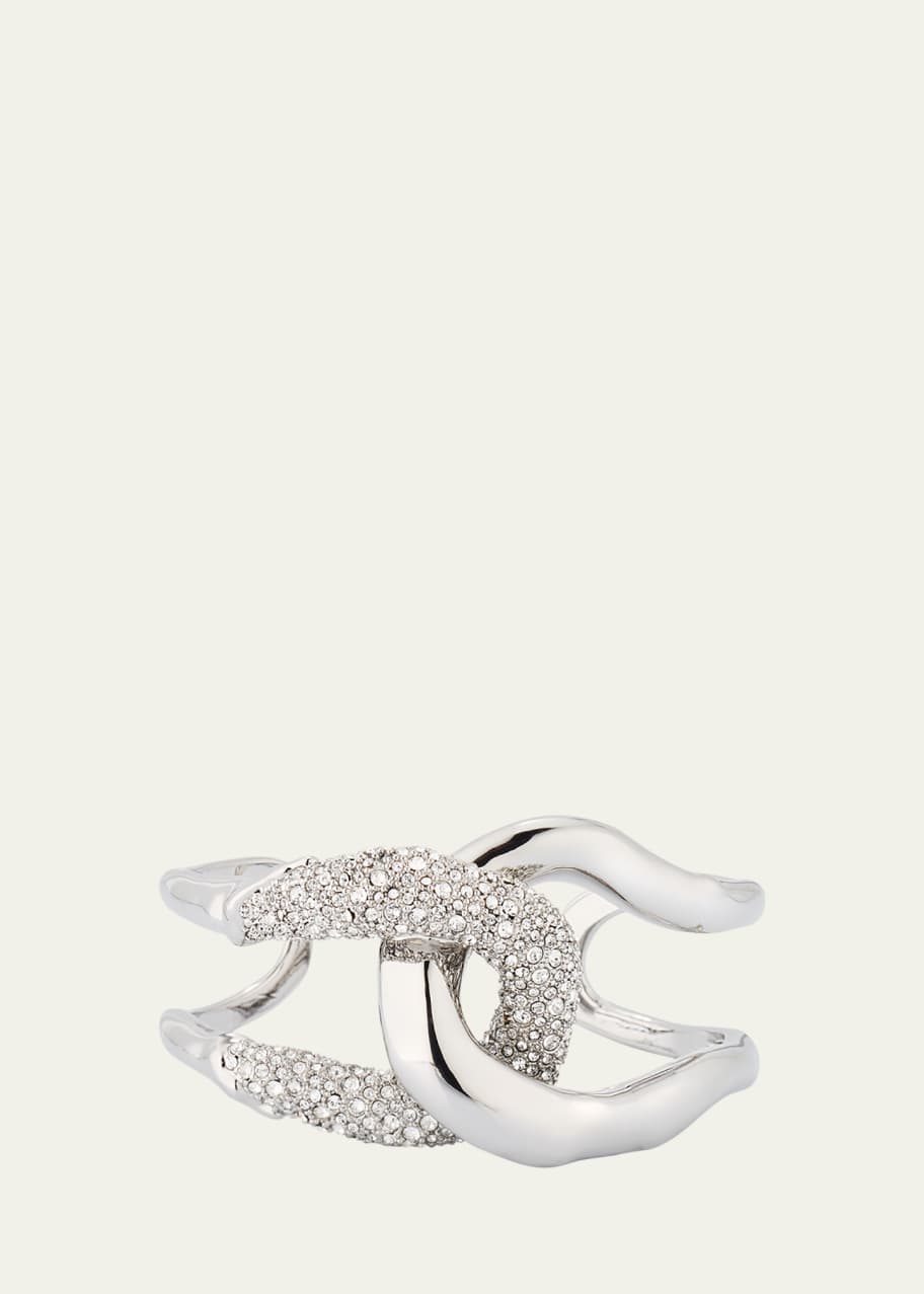 Image 1 of 1: Solanales Crystal Interlocked Cuff Bracelet