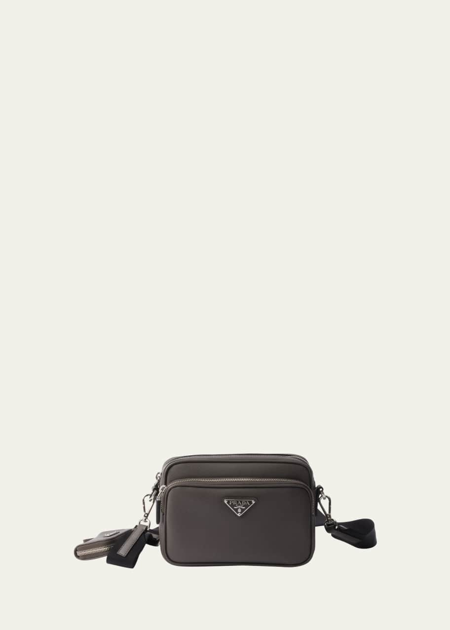 Prada Men's Saffiano Leather Crossbody Bag with Pouch