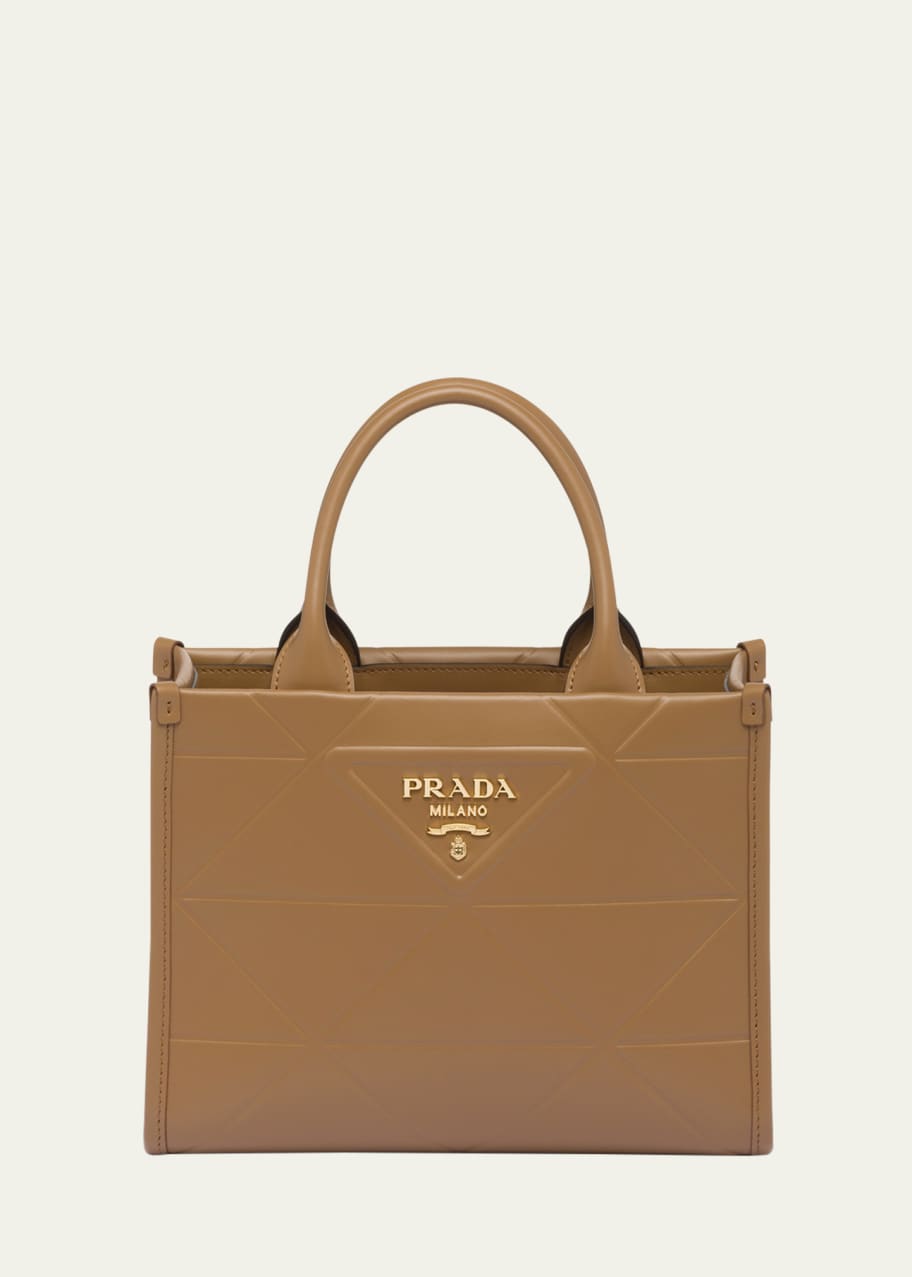 【関税＆送料込み】Prada Enamel Triangle-Logo Tote Bag Prada Triangle-Logo Quilted Top Handle Bag in Black | Lyst