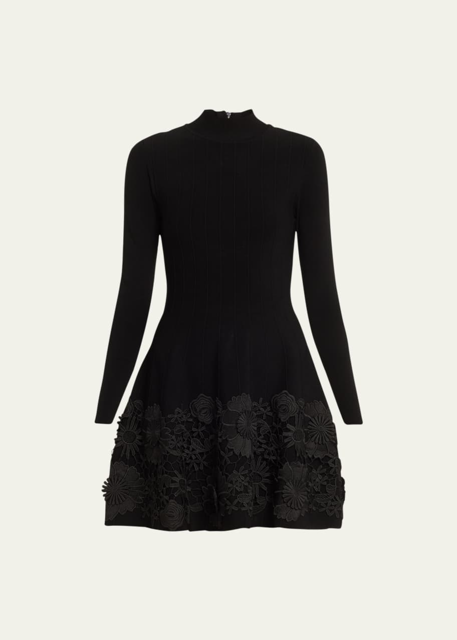 knee length dresses for ladies The Margot Lace Mock Neck Mini Dress – Shopise