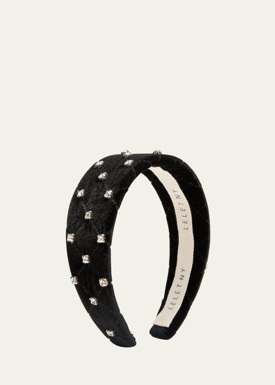 Lelet Ny Zara Crystal-Embellished Quilted Headband  display picture 1