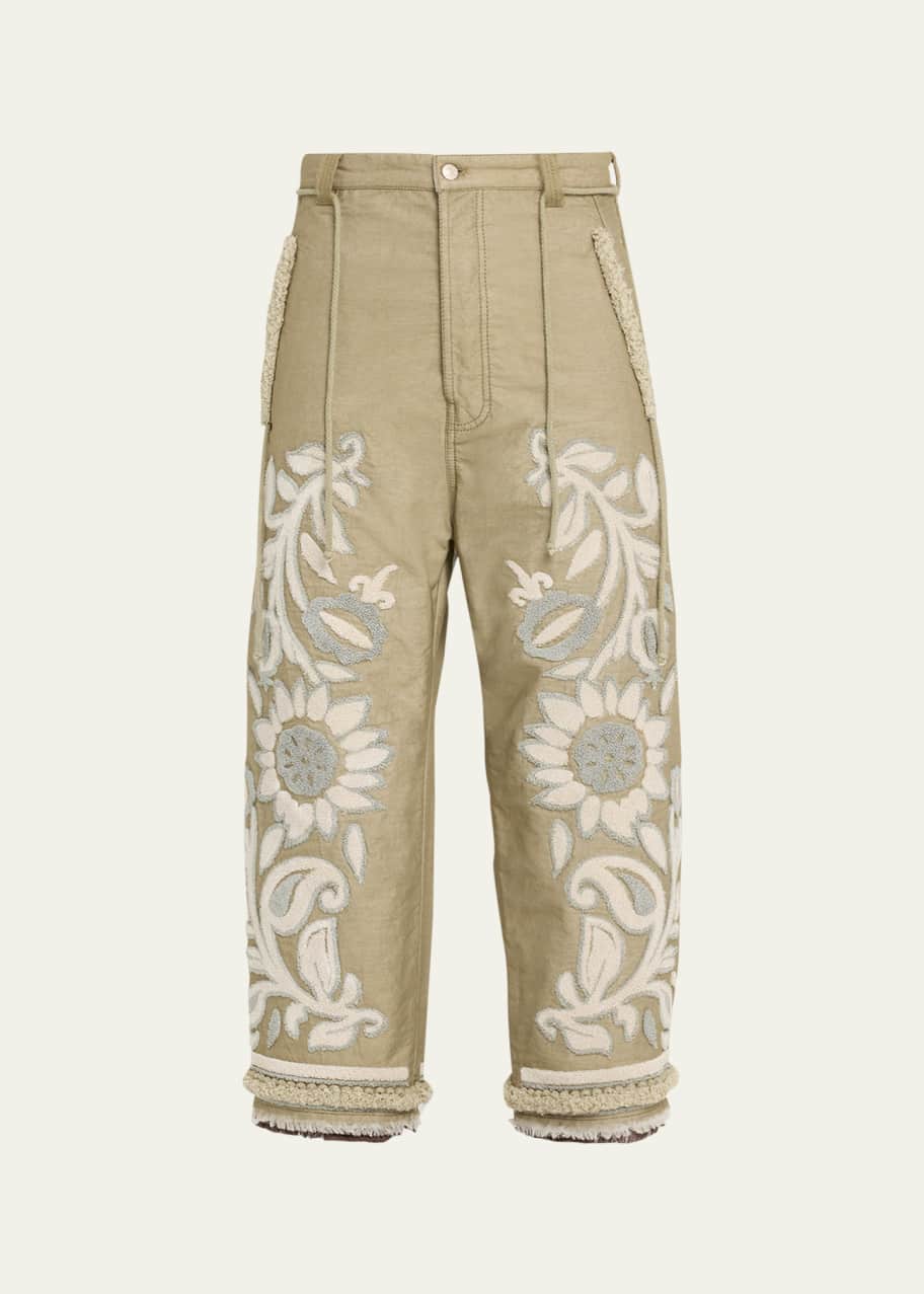 Craig Green Men's Floral Tapestry Trousers Bergdorf Goodman