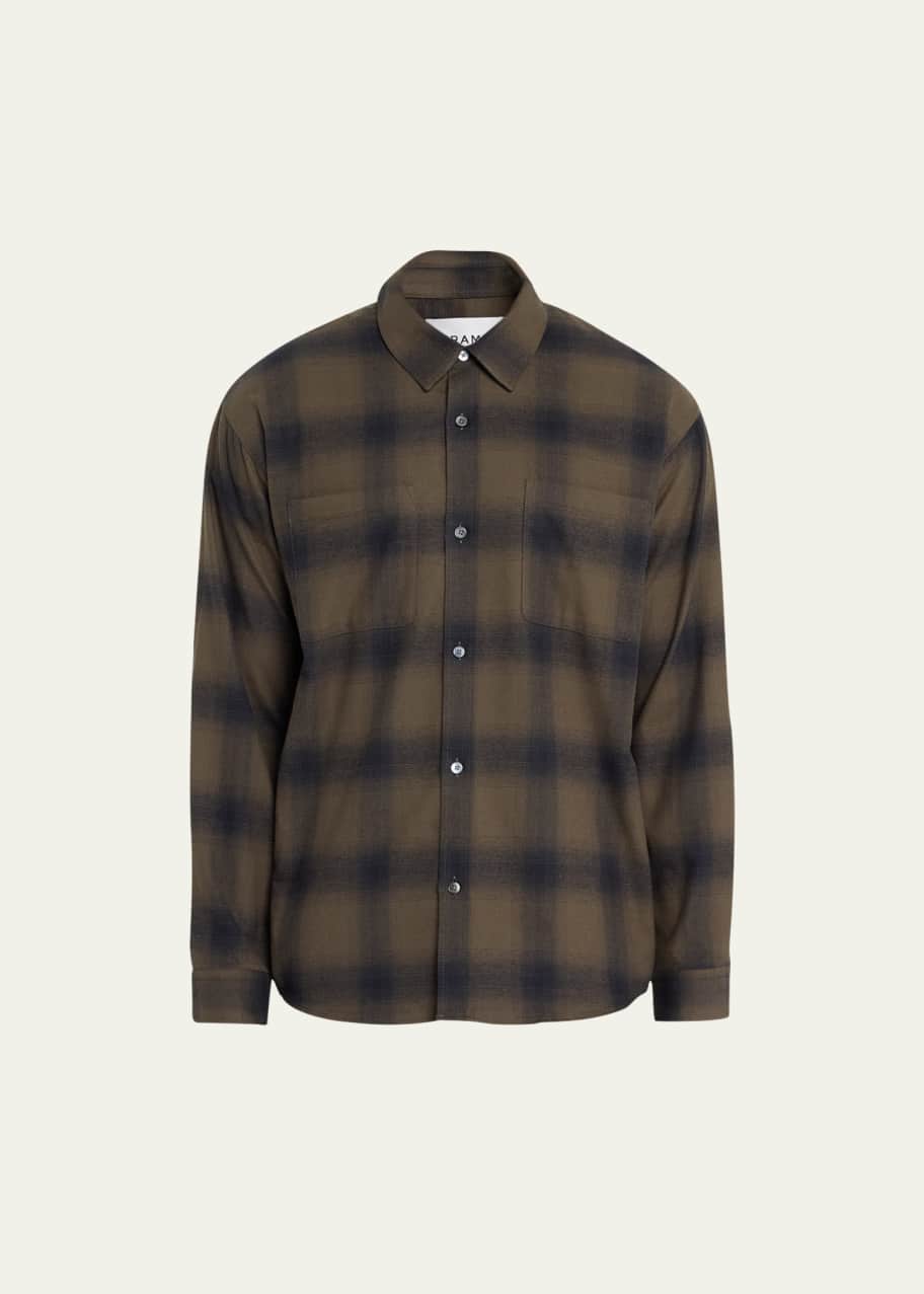 Image 1 of 1: Men's Plaid Flannel Button-Down Shirt
