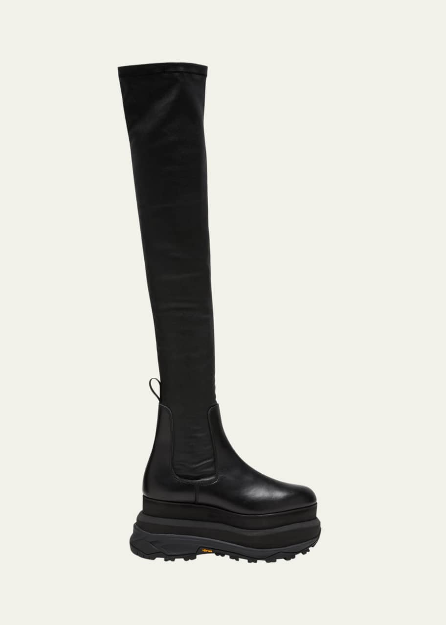 sacai Black Platform Ankle Boots