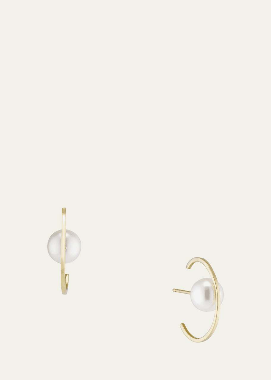 Image 1 of 1: Orbit 6mm Pearl Ear Cuffs in 18K Gold