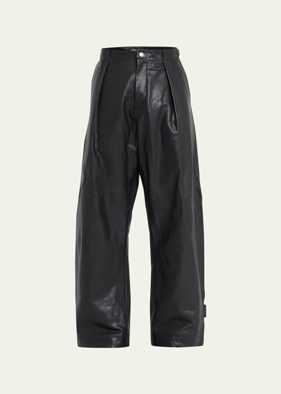 Burberry Men s Pleated Leather Pants Bergdorf Goodman