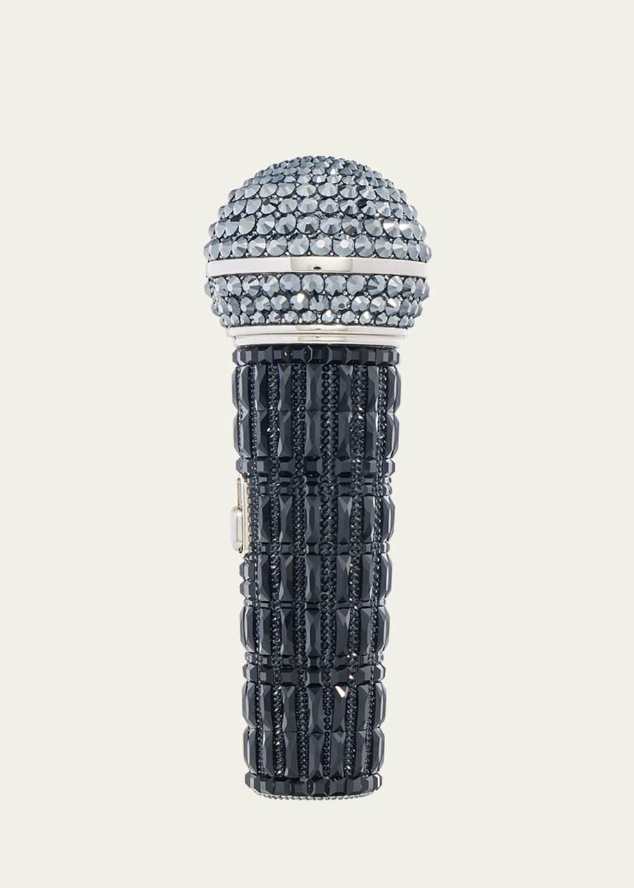 Image 1 of 1: Microphone Crystal Clutch Bag with Chain Strap