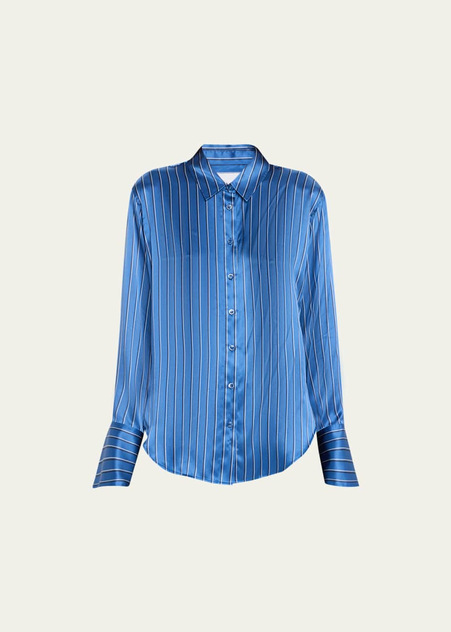 FRAME The Standard Silk ButtonFront Shirt Bergdorf Goodman