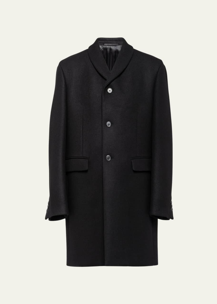 Image 1 of 1: Men's Darted Wool-Cashmere Topcoat