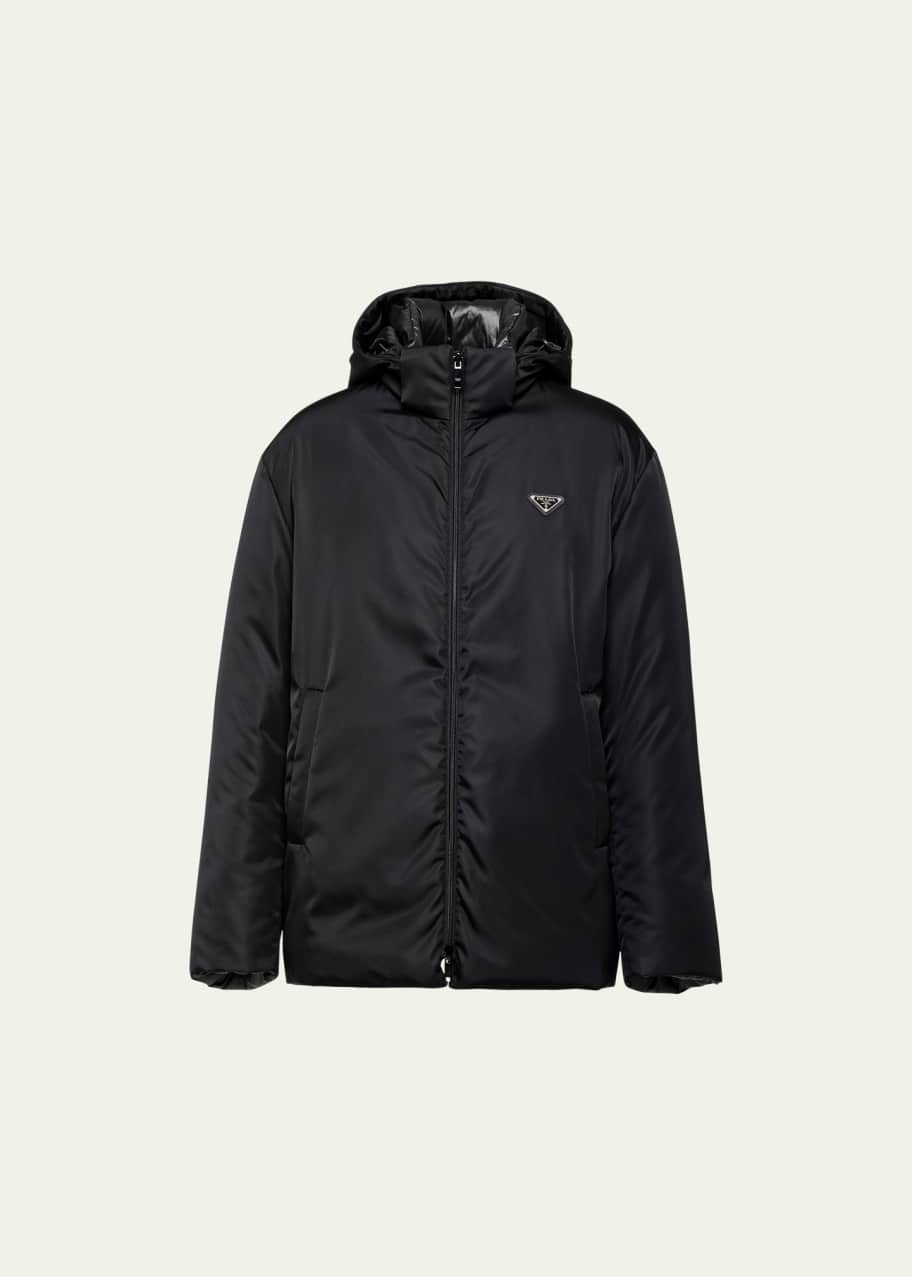 Prada Men's Padded Re-Nylon Hooded Jacket - Bergdorf Goodman