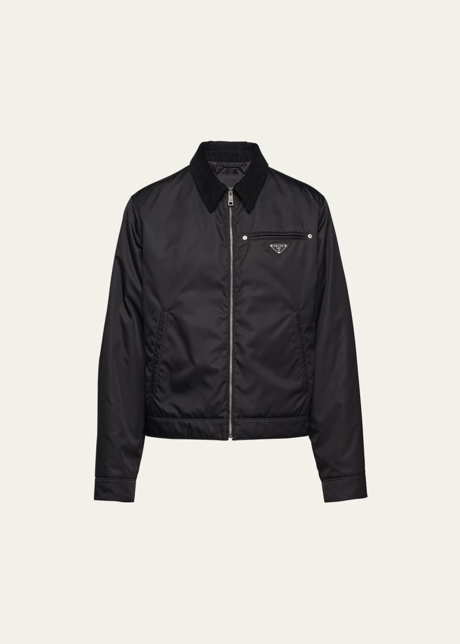 Men's Re-Nylon Jacket with Corduroy Collar