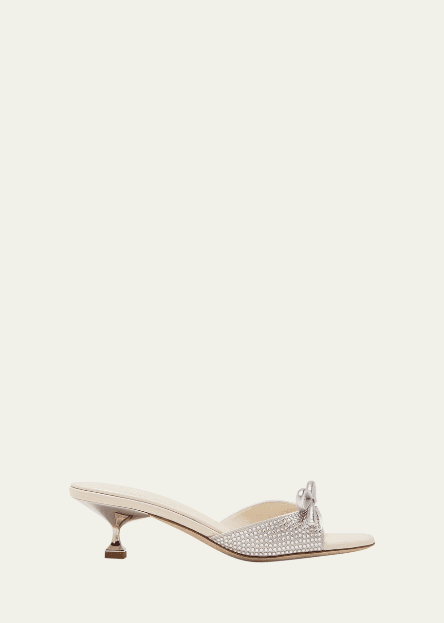 Miu Miu bow サンダル と adidas nmd Miu Miu Crystal Bow Kitten Mule Sandals - Bergdorf Goodman