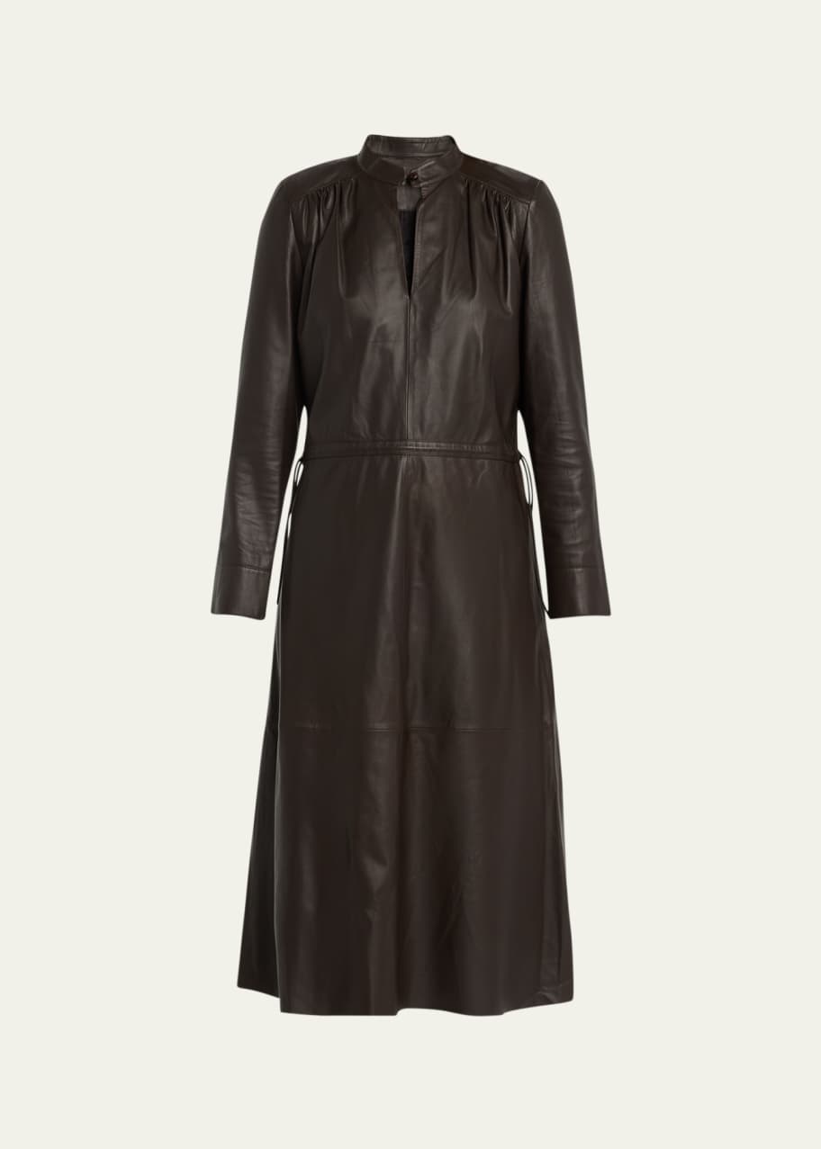 Yves Salomon Nappa Leather Midi Dress - Bergdorf Goodman