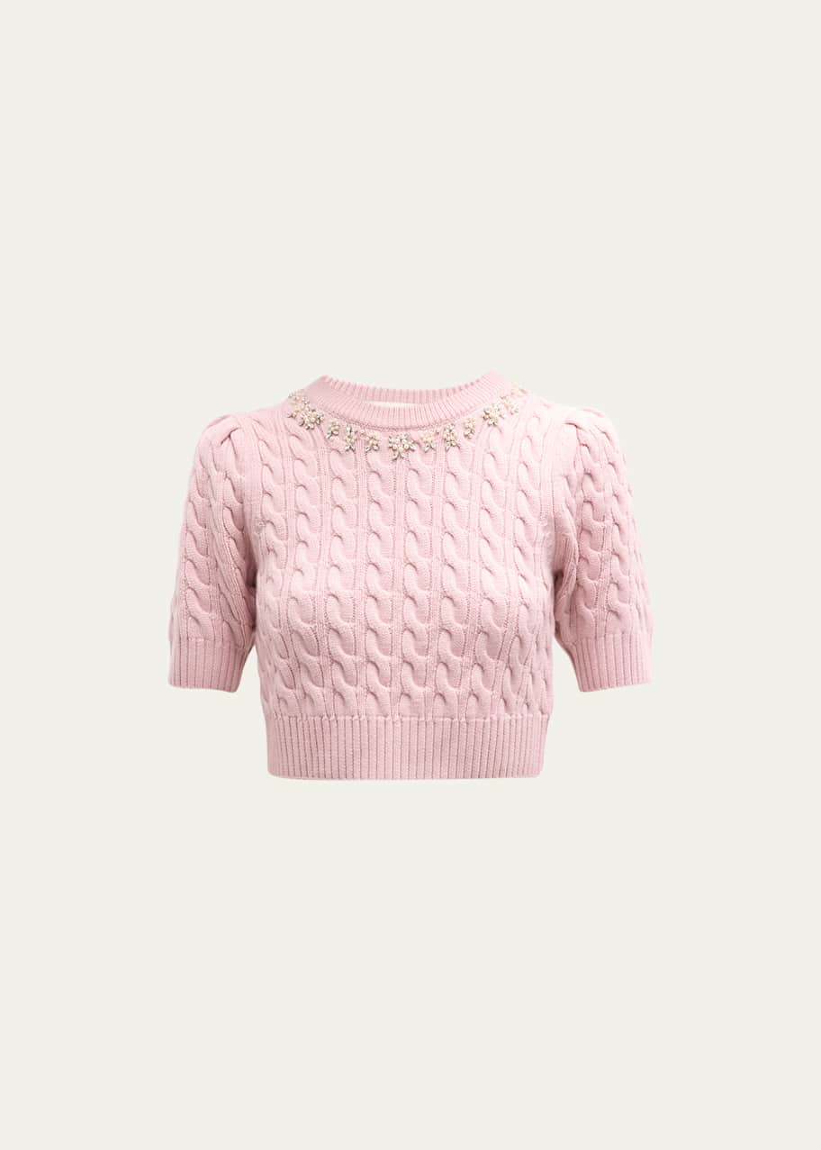 Gabby Cable Knit Sweater - Blush - THELIFESTYLEDCO Shop