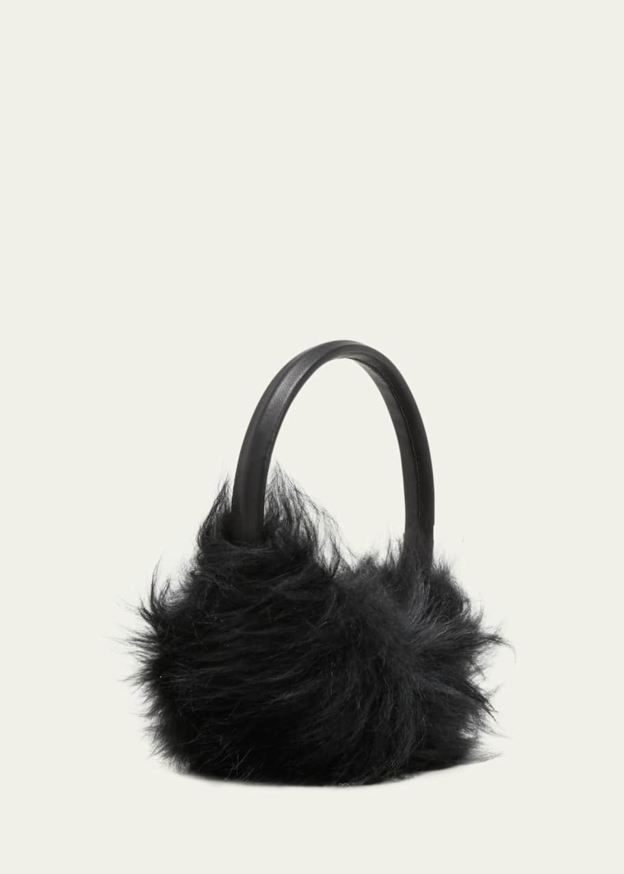 Yves Salomon Thick Leather & Cashmere Earmuffs - Bergdorf Goodman