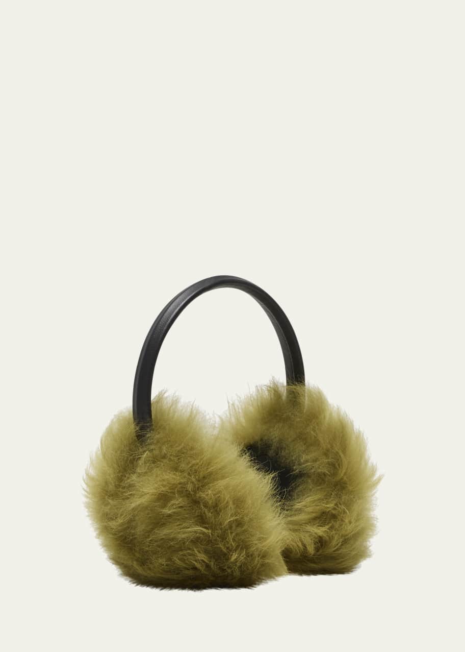 Yves Salomon Thick Leather & Cashmere Earmuffs - Bergdorf Goodman