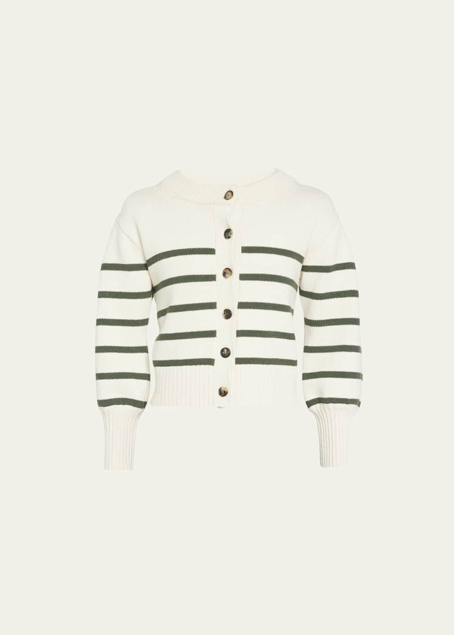Image 1 of 1: Kylin Striped Button-Front Cardigan