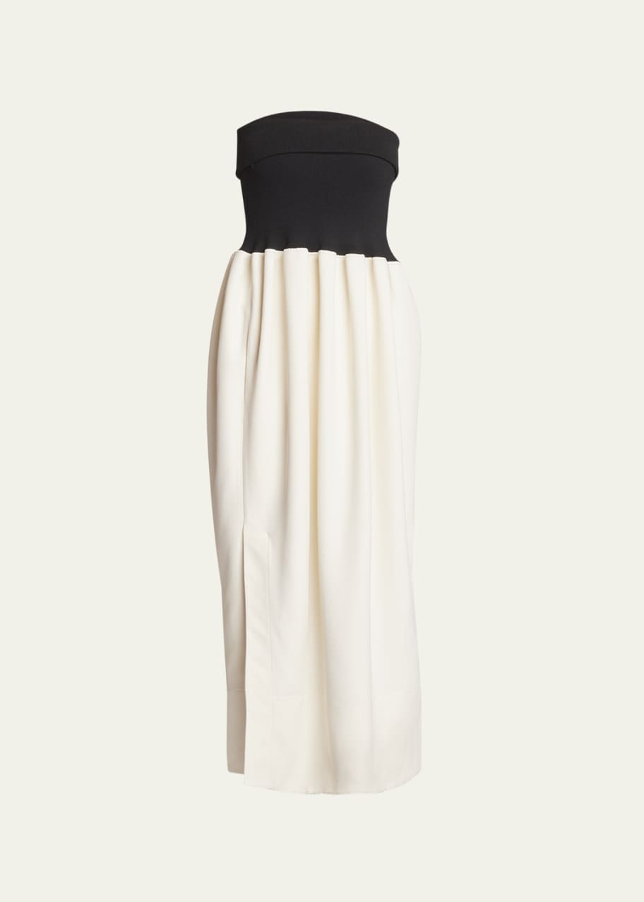 Proenza Schouler Bicolor Strapless Crepe Knit Midi Dress - Bergdorf Goodman