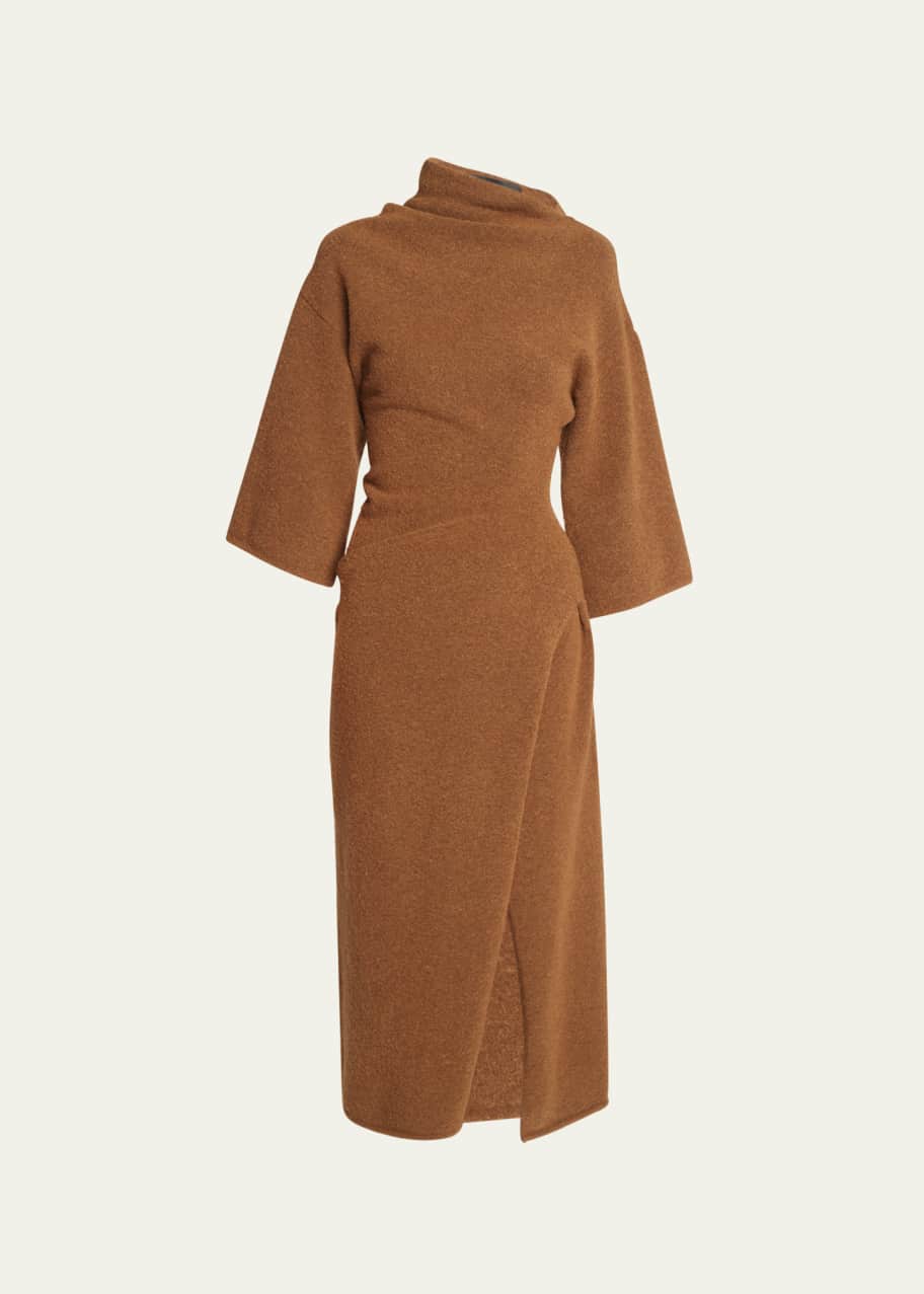 knee length dresses for ladies Retro Plaid Wool Midi Dress – A-Line Silhouette for Fall Style – 5303 –  Xiaolizi main image 0