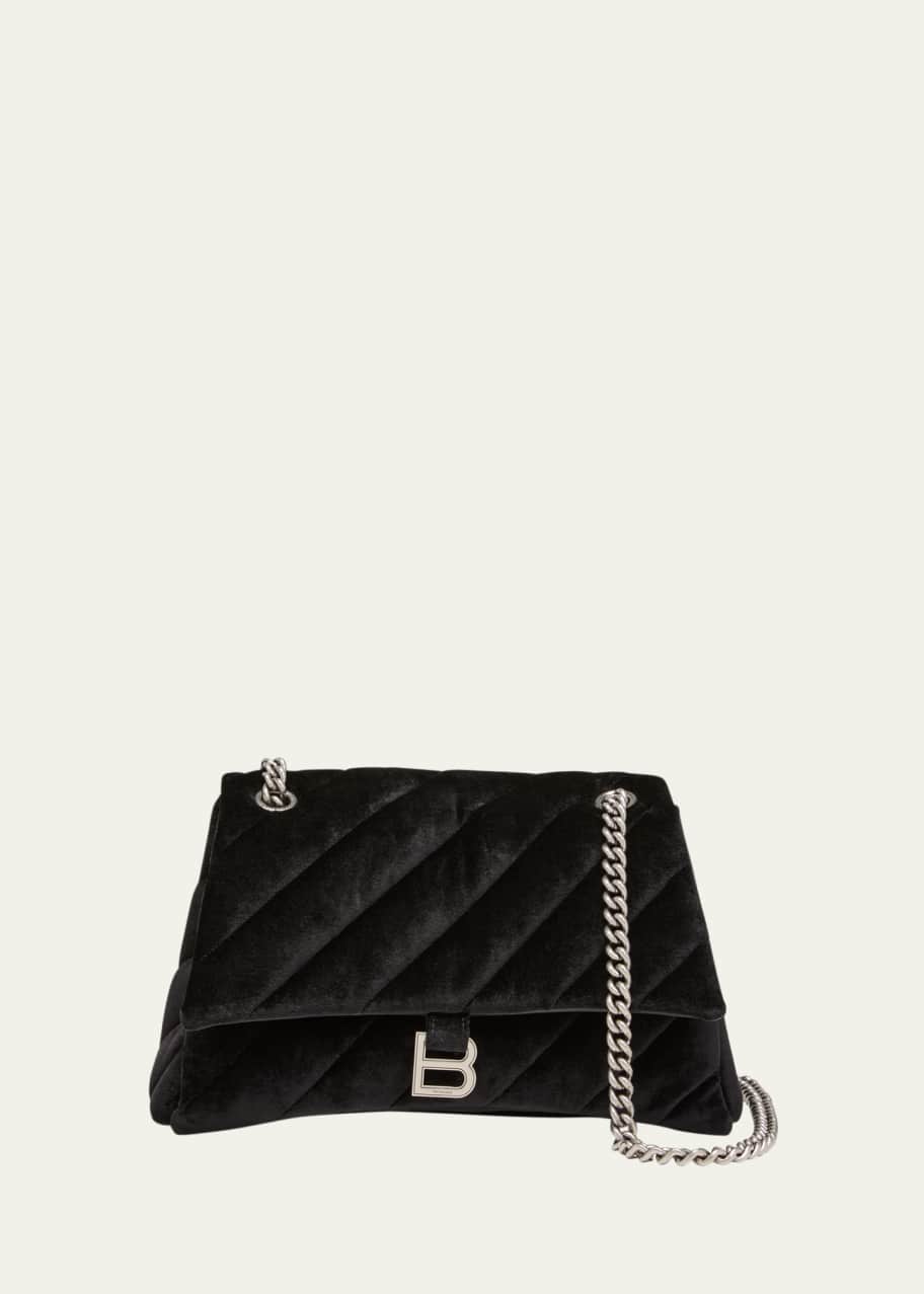 Crush Medium Quilted Velvet Shoulder Bag